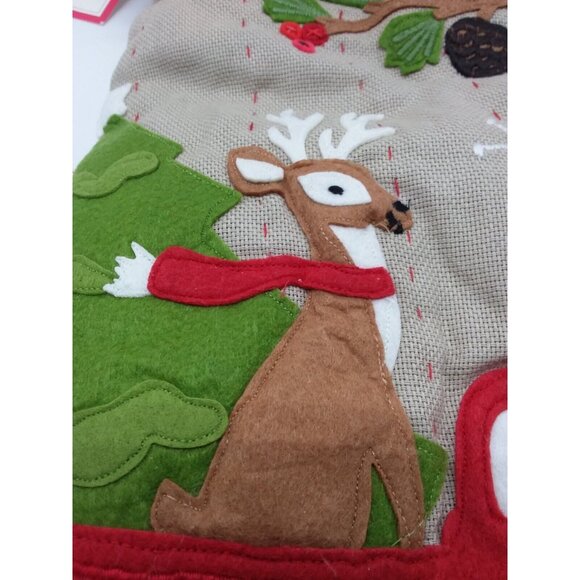 Pottery Barn Kids Kris Woodland Red Car Reindeer Christmas Tree Quilted Stocking - Picture 3 of 11